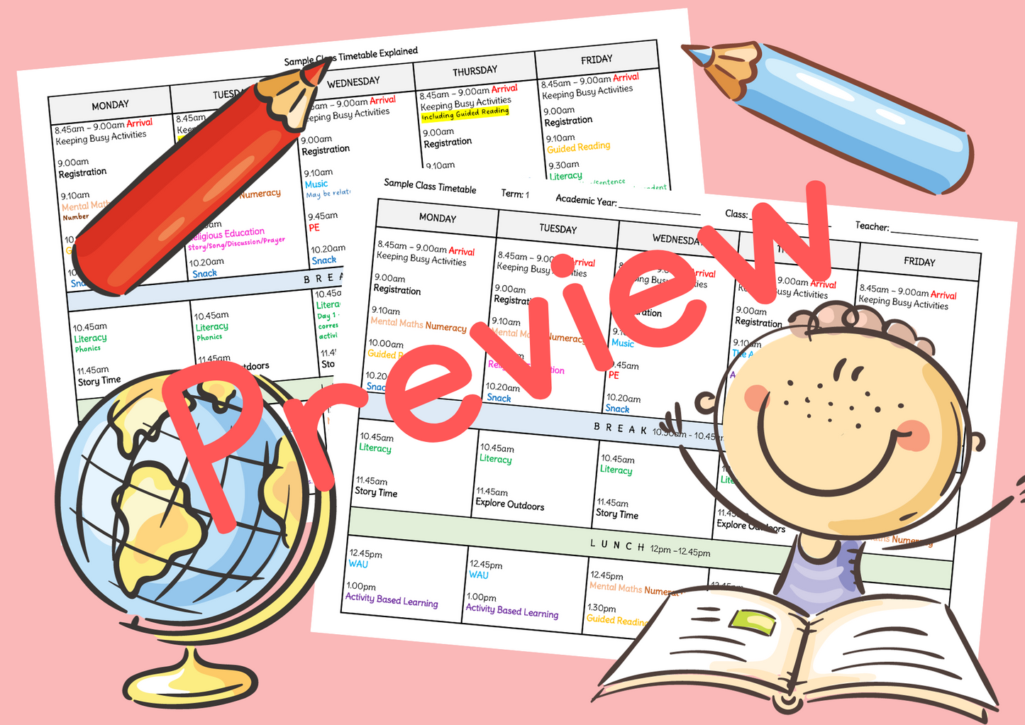 FREE Sample Timetable – In a Nutshell Education